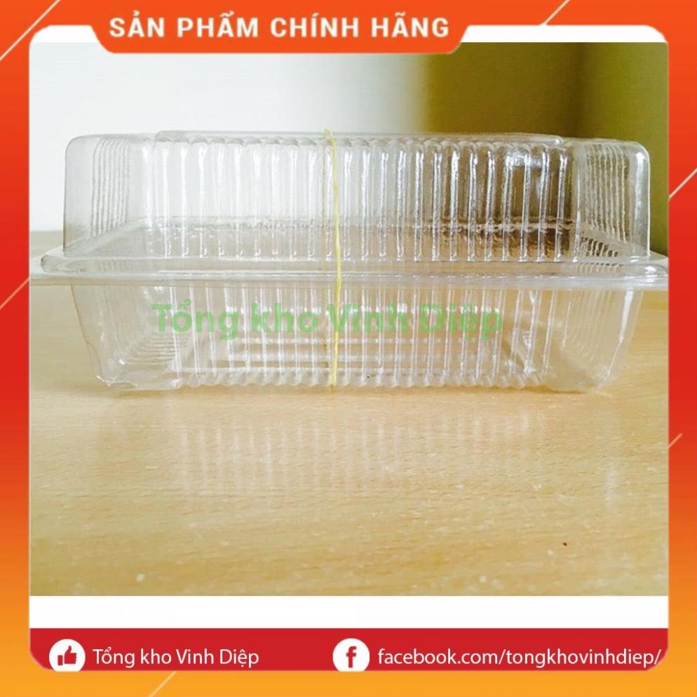 Combo 100 hộp nhựa đựng bánh bông lan cuộn, su kem, bánh tráng trộn, hoa quả, đồ ăn - H04