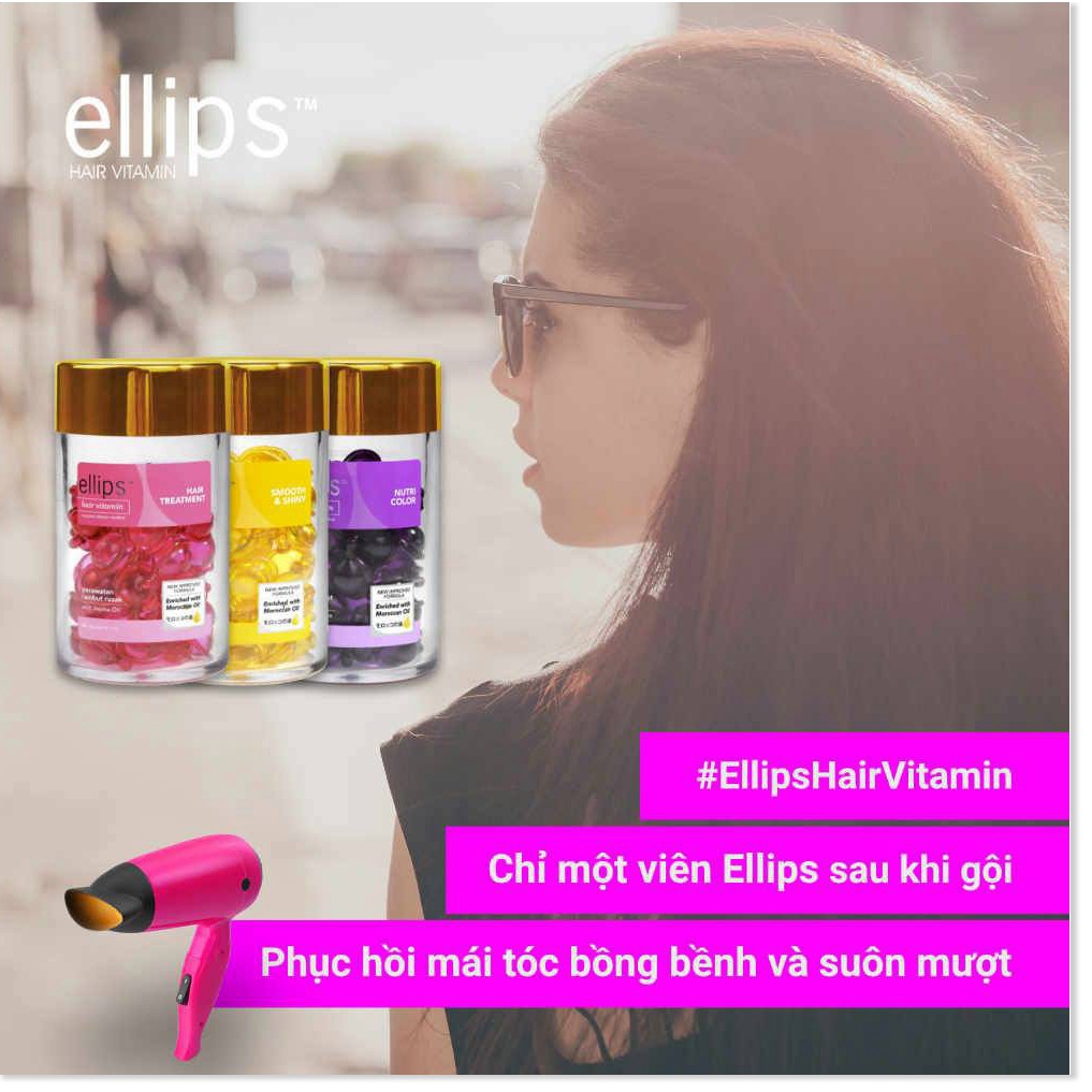 (HÀNG CHÍNH HÃNG) Bộ Serum Dưỡng Tóc Ellips Hair Vitamin Hủ 50 Viên dưỡng tóc mềm mượt, phục hồi hư tổn, giữ màu tóc nhu