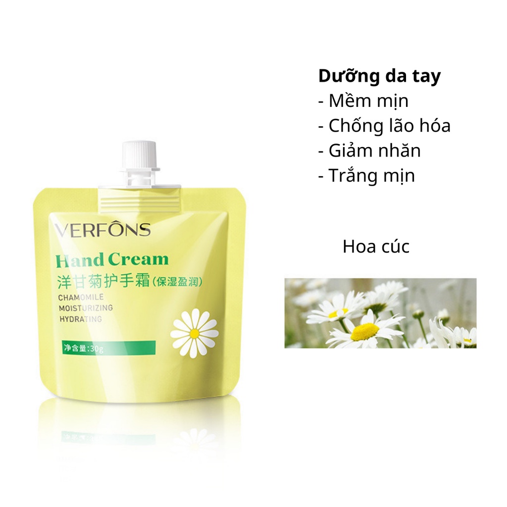Kem Dưỡng Da Tay VERFÔNS Hand Cream Trắng Da Giảm Nhăn Chống Lão Hóa Nội Địa Trung