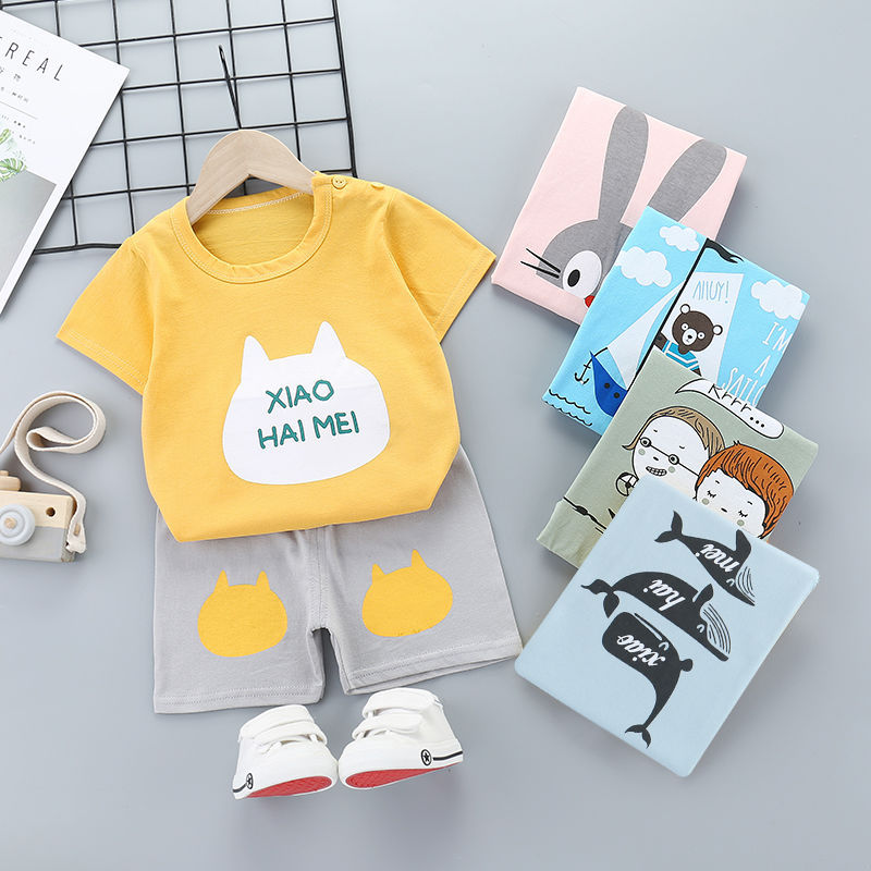 Đồ bộ bé trai, bé gái 0-20 tháng hình anime chất cotton Calcybaby020