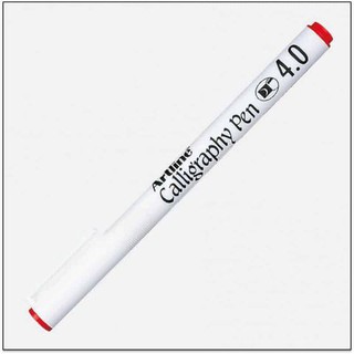 Bút viết thư pháp artline calligraphy ek-244 - chisel tip 4.0mm - màu đỏ