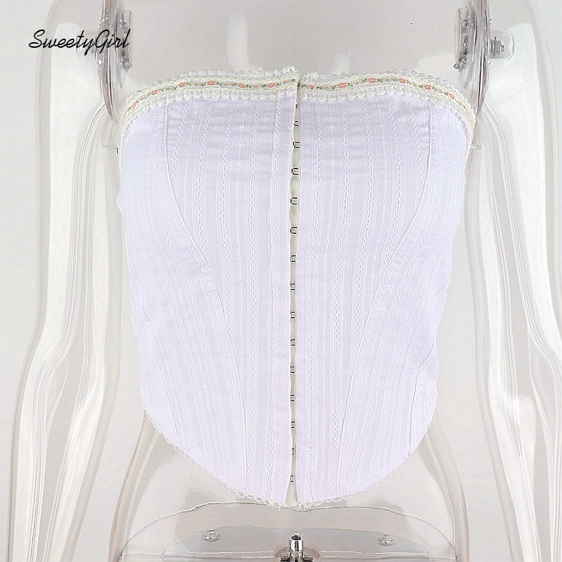 Áo ống màu trơn phối ren ôm dáng thời trang gợi cảm cho nữ