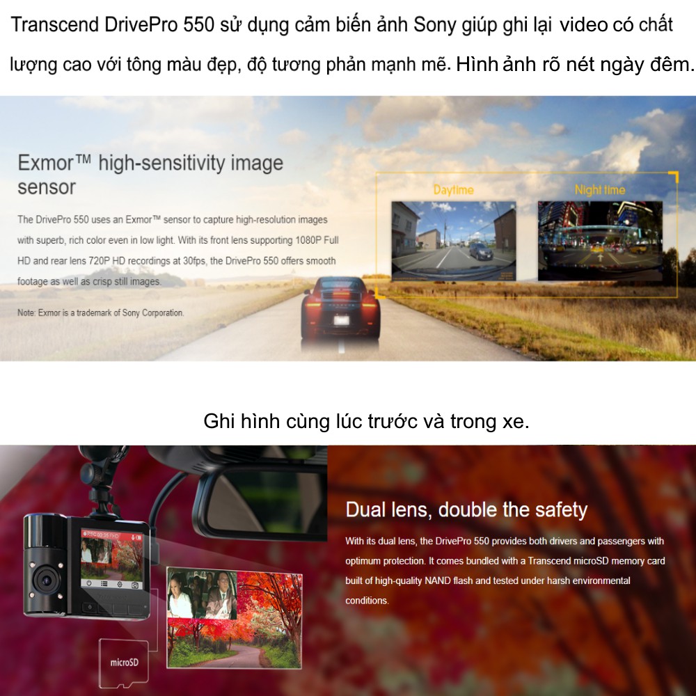 Camera Hành Trình Transcend DrivePro 550 | BigBuy360 - bigbuy360.vn