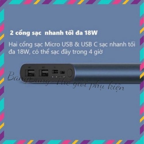 Sạc Dự Phòng Xiaomi, Sạc Dự Phòng Giá Rẻ Gen 3 Dung Lượng 10000 mAh 2 Cổng Sạc - Bảo Hành 12 Tháng