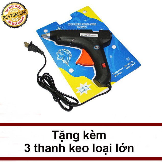 Súng bắn keo 60W + Tặng kèm 3 cây keo Silicon