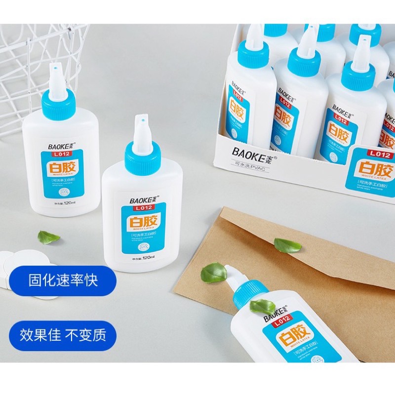 Keo sữa Liquid glue 120ml hồ dán giấy white latex đồ dùng Baoke L012 L011