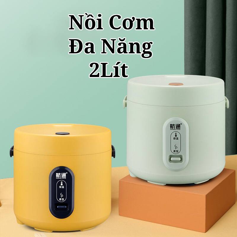 Nồi Cơm Điện 2L Cho 2 Đến 4 Người, Chống Dính, Nhỏ Gọn, Nấu Nhanh, Ngon Cơm, Tự Ngắt Điện Khi Cơm Chín Chống Cháy Cơm