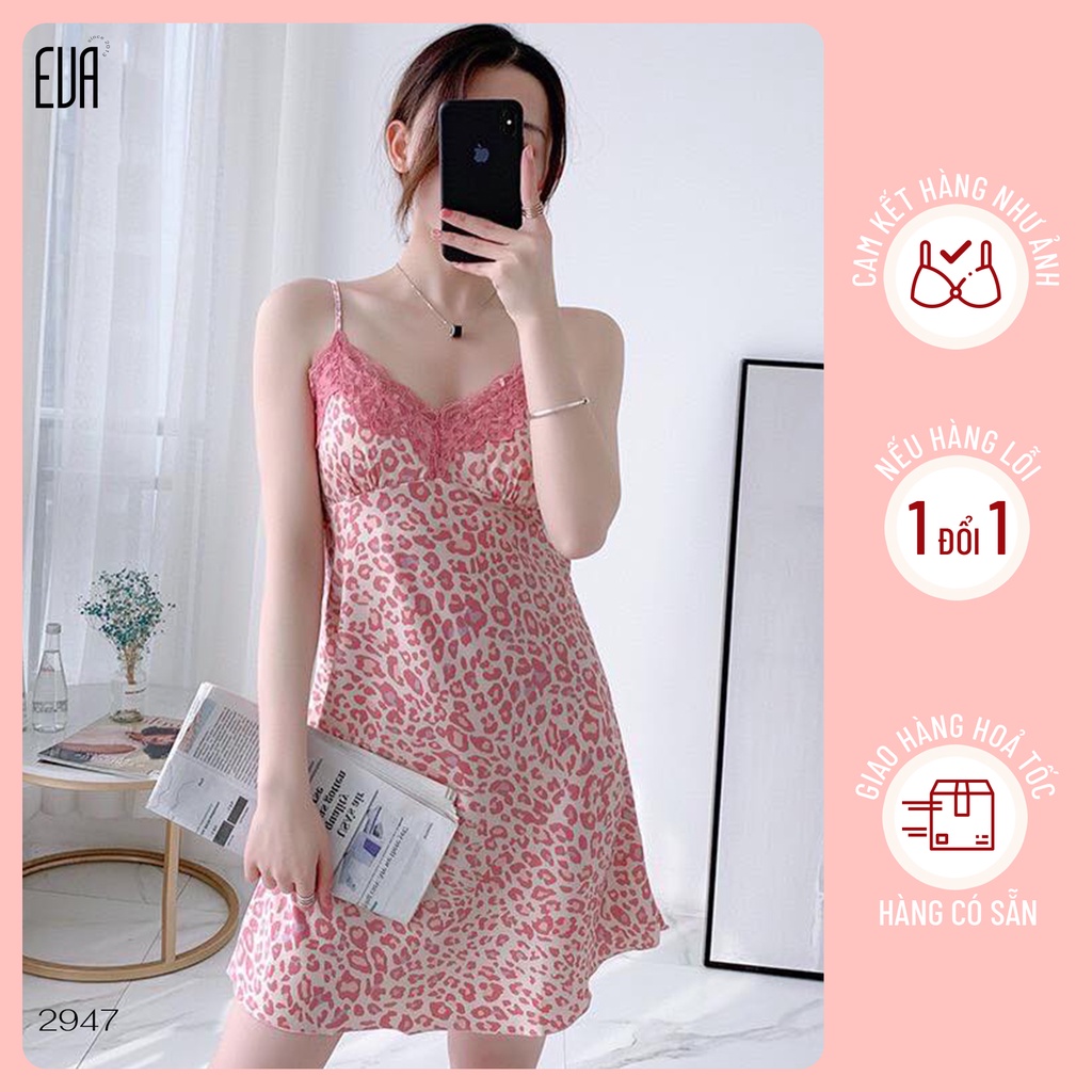 Váy lụa họa tiết beo hồng ngọt ngào 2947