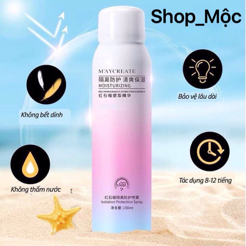Xịt Chống Nắng Trắng Da Maycreate 150ml