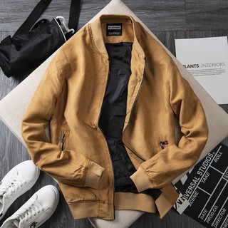 Áo Khoác Nam Bomber Da Lộn Với 4 Màu Thời Trang AKND