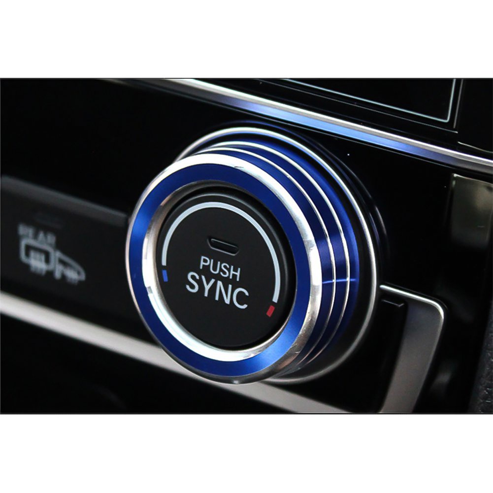 Set 2 Vòng Nhôm Viền Nút Điều Khiển Điều Hòa Không Khí Cho Honda Civic 10th Gen 2016 2017 2018