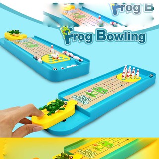 Bộ đồ chơi bắn ếch bowling bằng gỗ cho trẻ em, đồ chơi gỗ thông minh cho bé