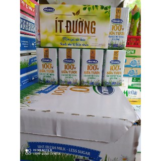 Lốc 4 hộp sữa tươi Vinamilk 100% 110ml ít đường/có đường