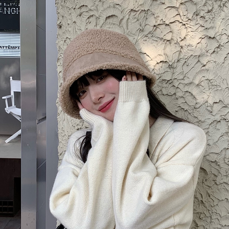 Nón Tai Bèo Chất Liệu Len Lông Cừu Dày Dặn Màu Trơn Phong Cách Hàn Quốc Thời Trang Thu Đông Cho Nữ