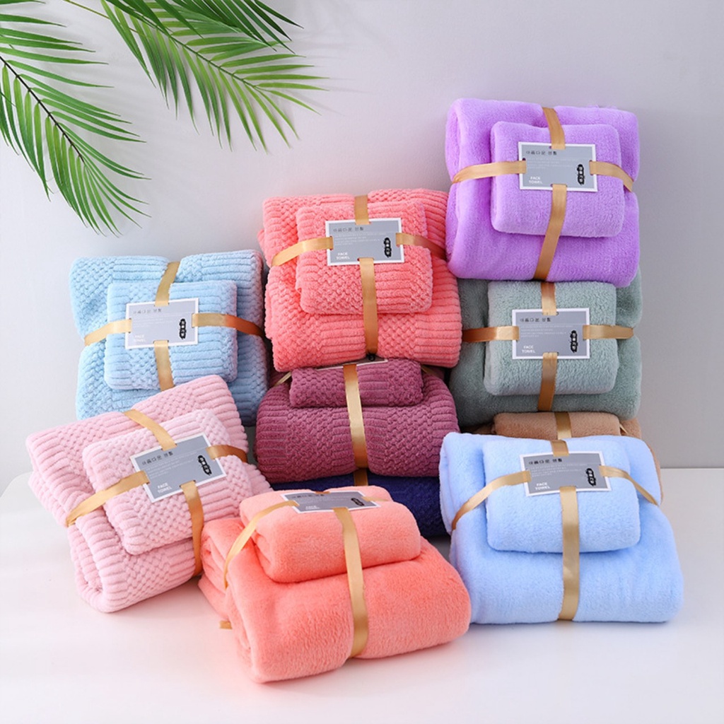 Set 2 khăn tắm gội túi lưới siêu thấm hút, không phai màu