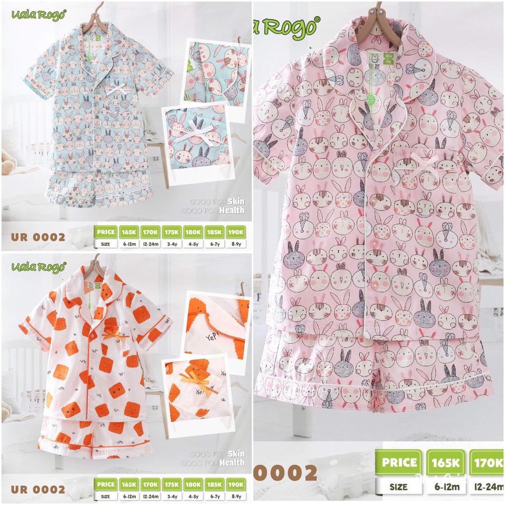 Bộ pijama cúc giữa họa tiết Uala Rogo UR0002