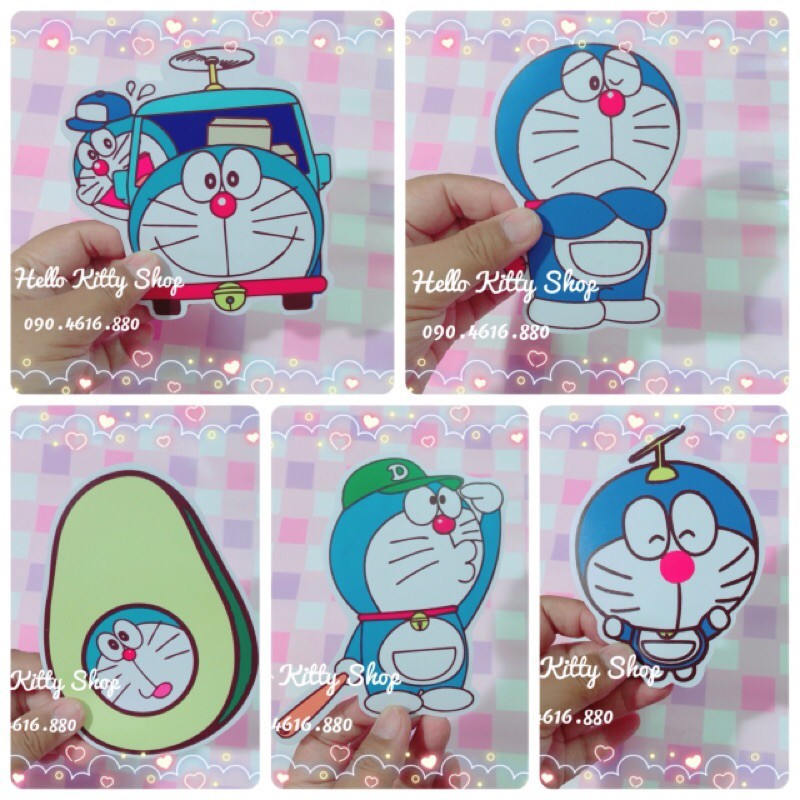 SET 5 DECAL DORAEMON TRANG TRÍ SIZE 12CM