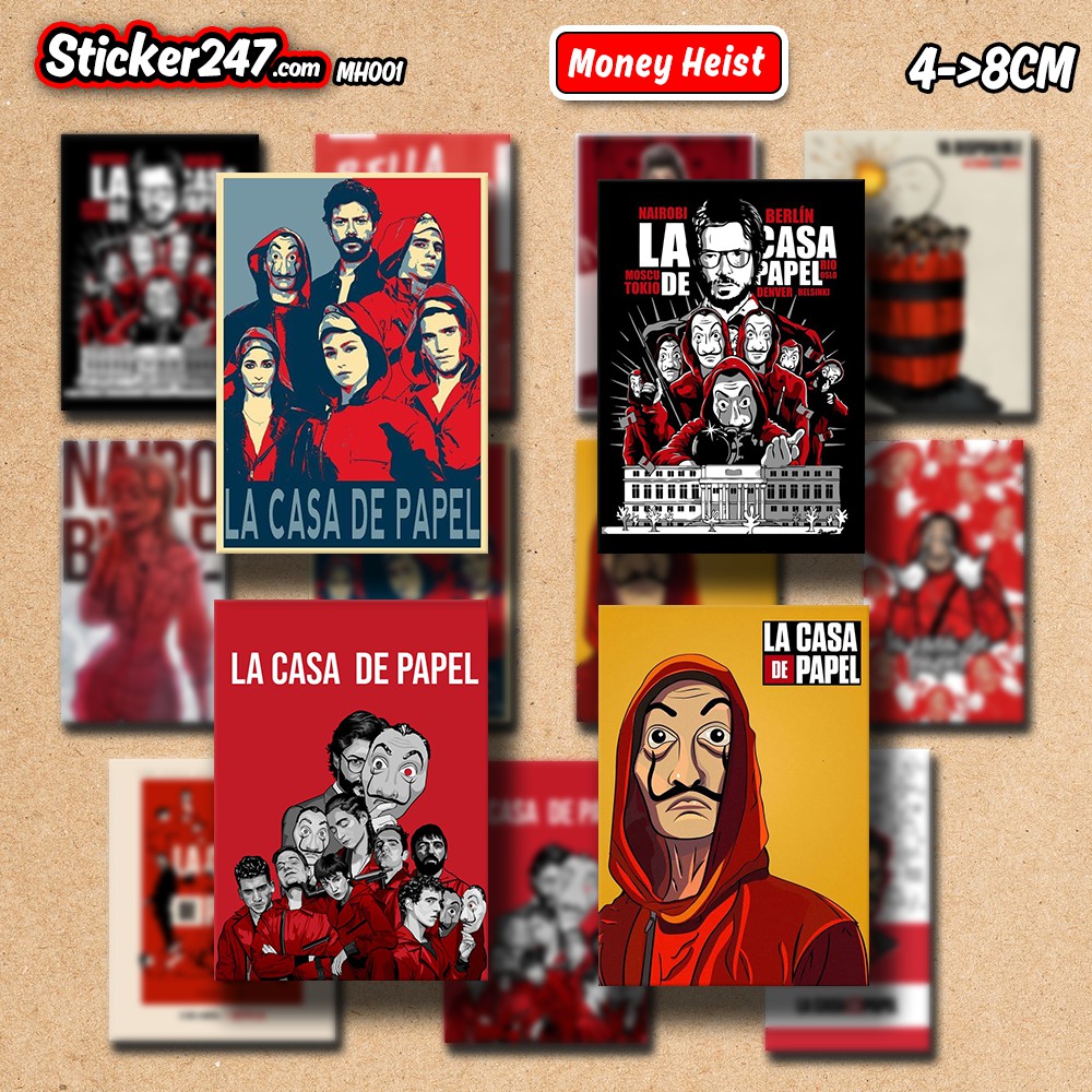 Sticker OBEY Money Heist 𝑭𝒓𝒆𝒆𝒔𝒉𝒊𝒑 chống nước, sticker dán laptop, điện thoại, đàn guitar, mũ bảo hiểm, vali, ipad