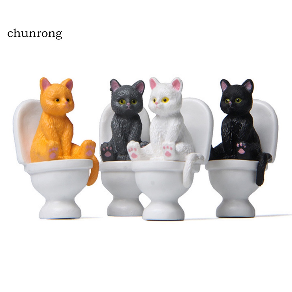 Cr Mô Hình Đồ Chơi Chú Mèo Ngồi Toilet Mini Chống Trầy Xước Cho Trẻ Em