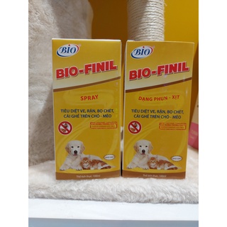 Chai xịt ve rận bọ chét cho chó mèo - bio finil 100ml