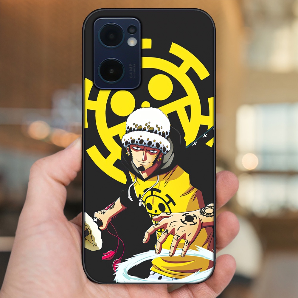 Ốp lưng Oppo Reno 7 5G viền đen in hình Law One Piece