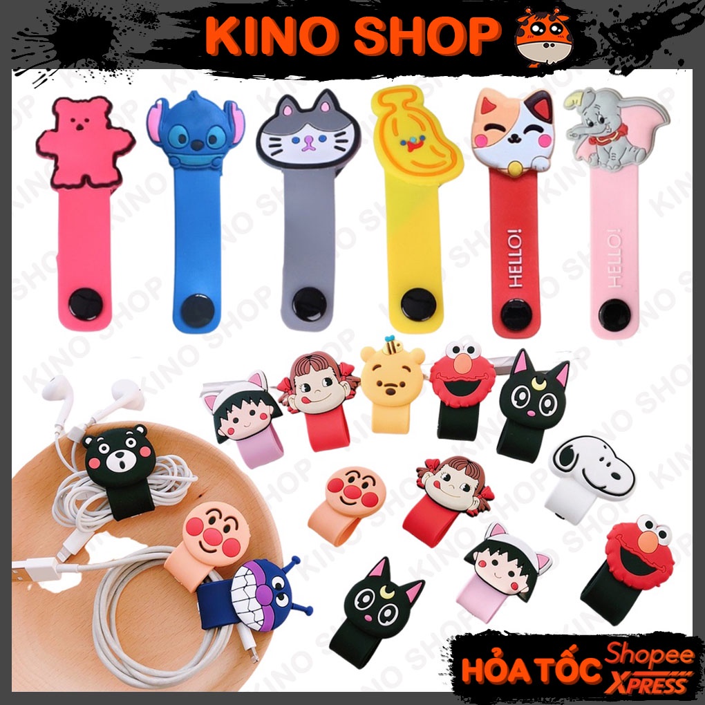 Kẹp thu gọn bảo vệ dây sạc tai nghe chống rối hiệu quả hoạt hình dễ thương xinh xắn Kino Shop