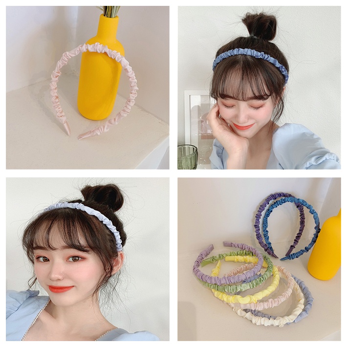 Băng đô cài tóc bọc vải satin dễ thương thời trang dành cho nữ