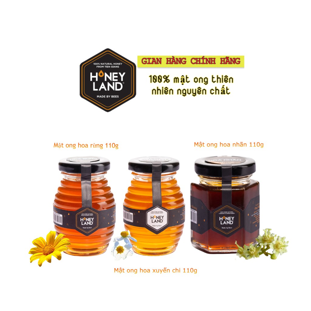 Combo 2 bộ mật ong thiên nhiên nguyên chất HONEYLAND tổng 330g