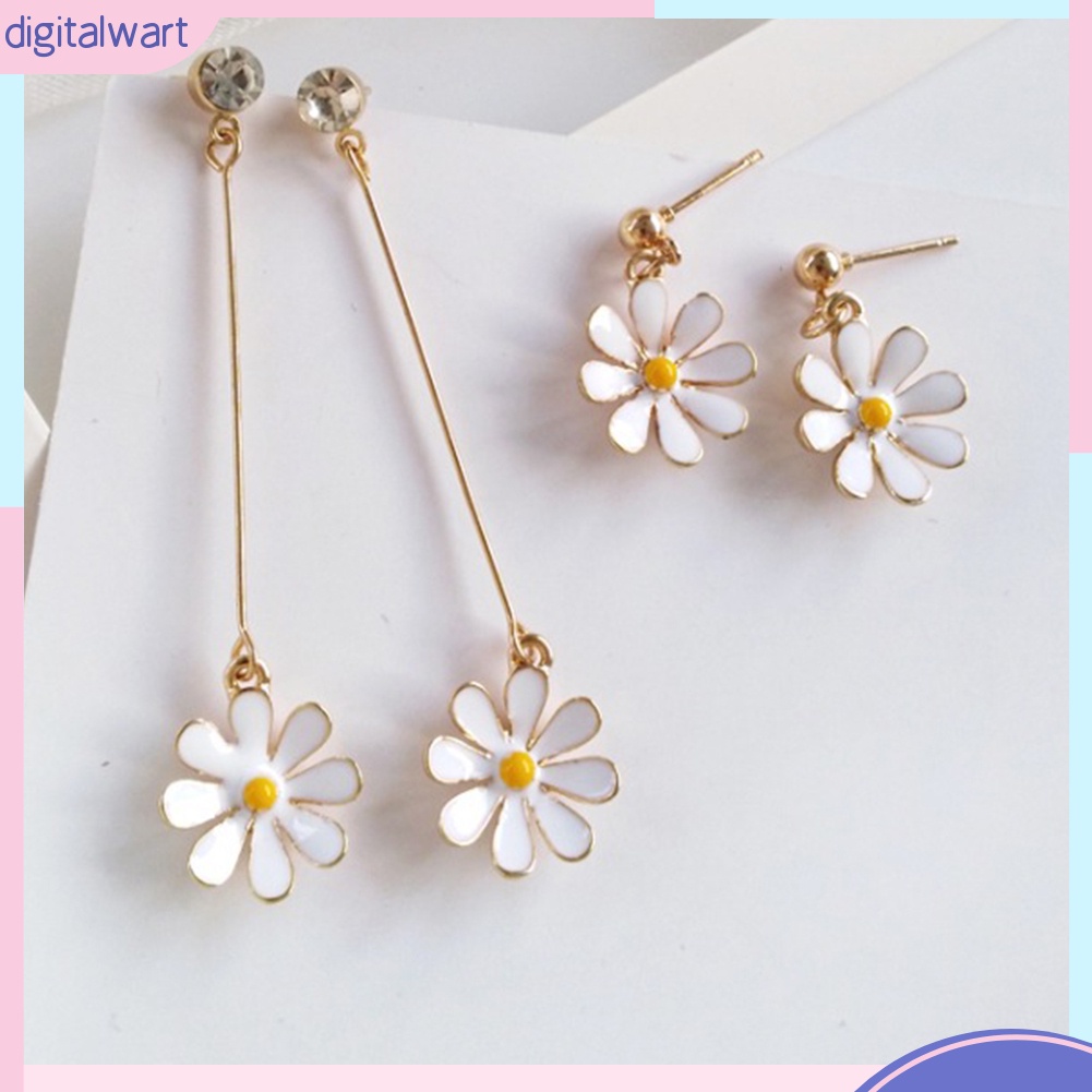 Đôi Bông Tai Dáng Dài Hình Hoa Hướng Dương Xinh Xắn Cho Nữ