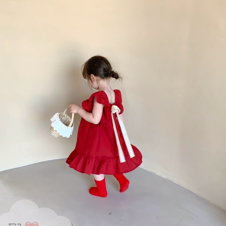 Váy đầm đuôi cá nơ sau siêu xinh, mềm lên form cực sang cho bé từ 1-5T (8-19kg) VBG27