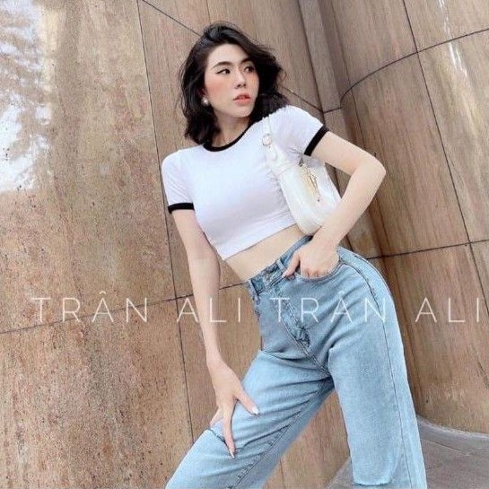Áo thun body phôm CROPTOP phối viền đủ màu (A15&amp;P-C)
