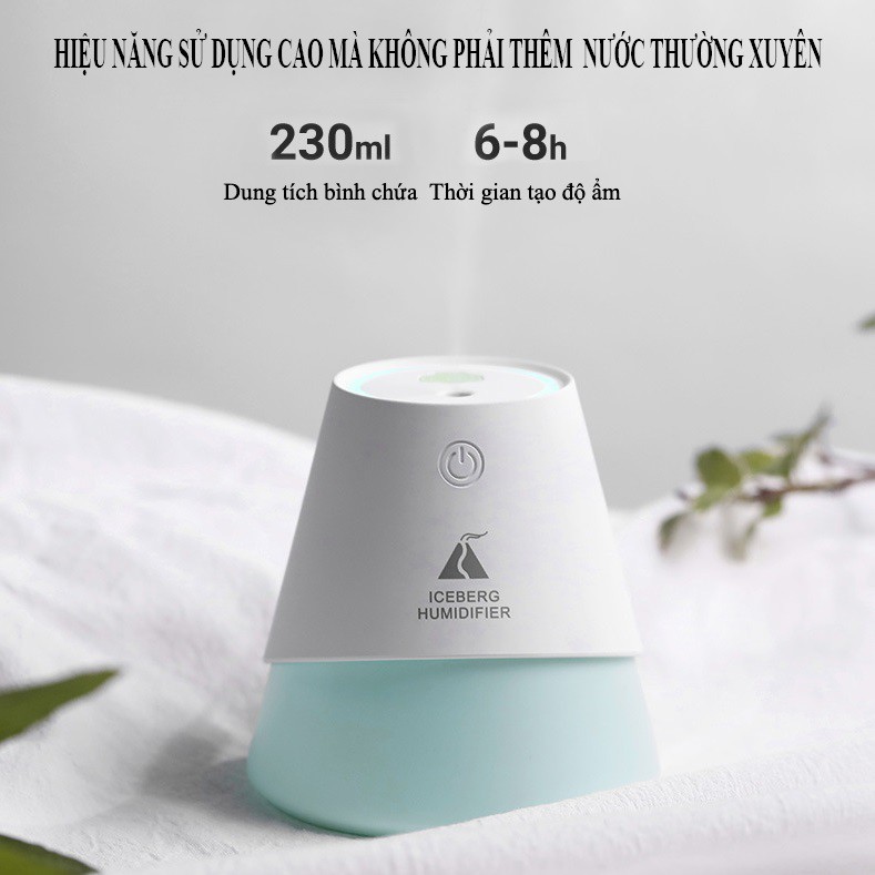 [BH 1 ĐỔI 1] Máy Phun Sương Làm Ẩm Chính Hãng Cao Cấp ICEBERG HUMIDIFIER (Tặng tinh dầu)