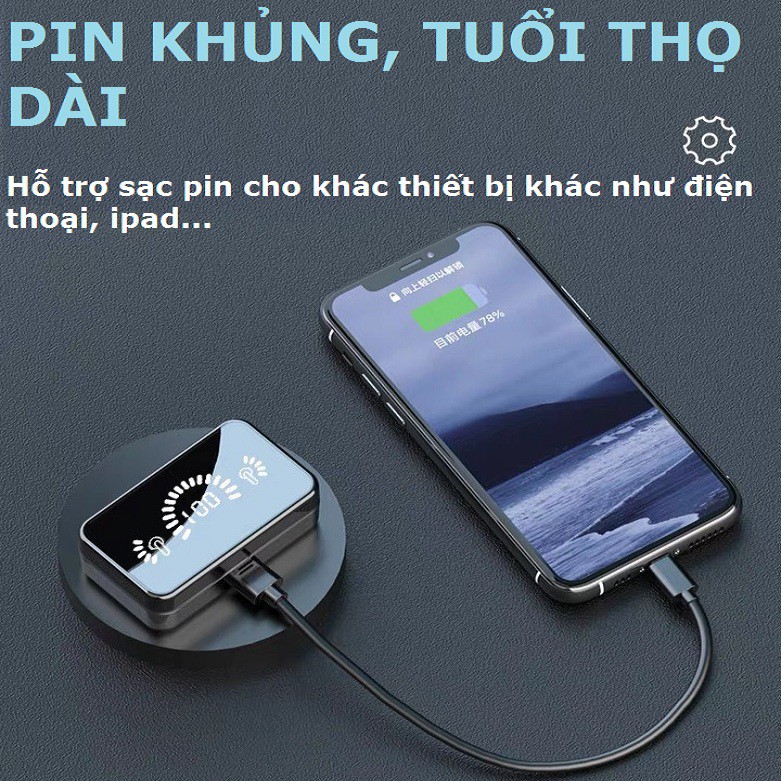 Tai nghe bluetooth nhét tai không dây A30S âm thanh HIFI sống động nút cảm ứng vân tay