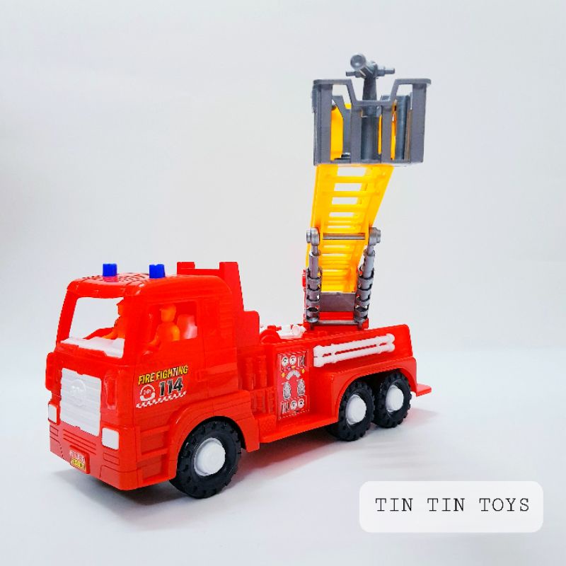 Đồ chơi xe cứu hỏa chạy trớn có thang nâng 35cm