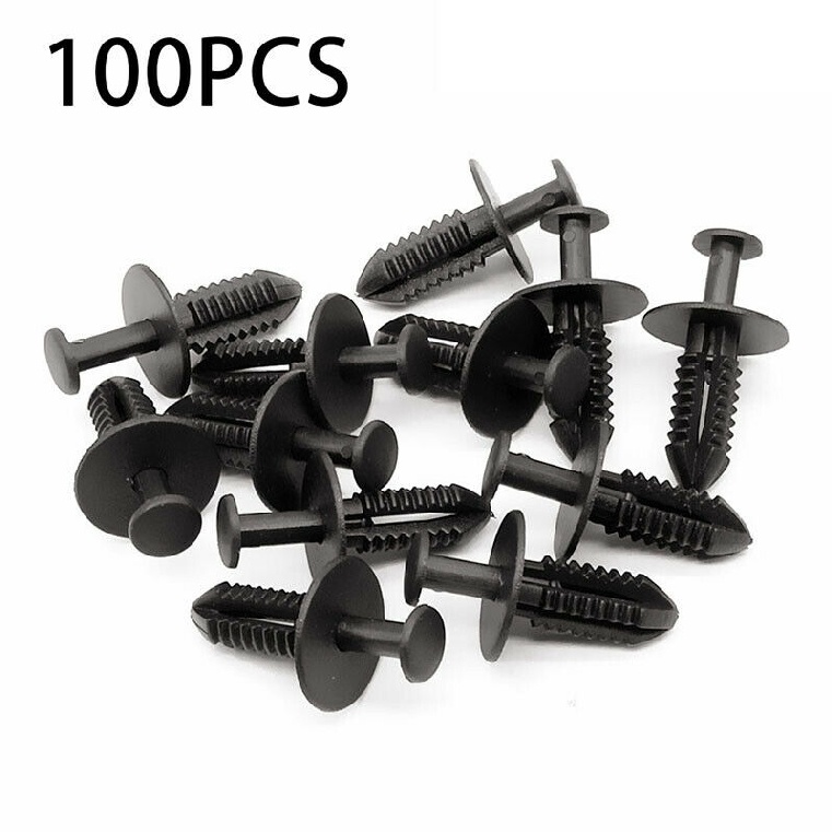 100x 7mm Plastic Rivets Fastener Clips Push Pin For Car Auto Fender Bumper