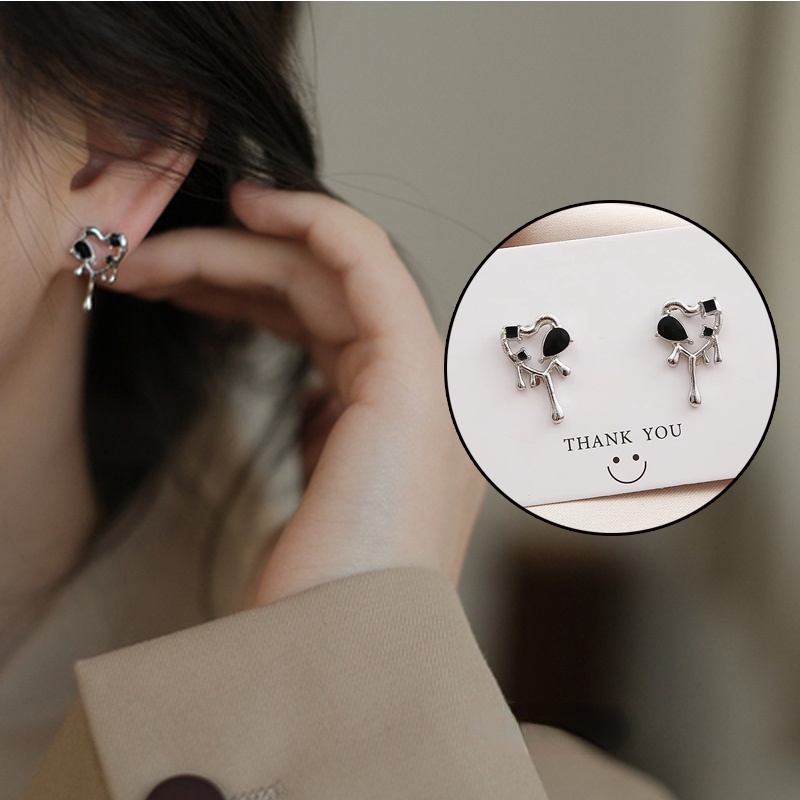 Khuyên Tai Hình Trái Tim Phong Cách Hip hop Ngọt Ngào Cá Tính