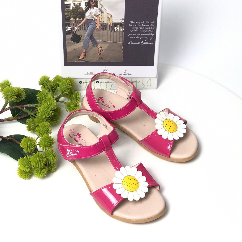 Sandal bé gái BlTIS 28-37 ❤️FREESHIP❤️ Giày quai hậu học sinh gắn hoa cúc trắng hot trend mùa hè DTG002788