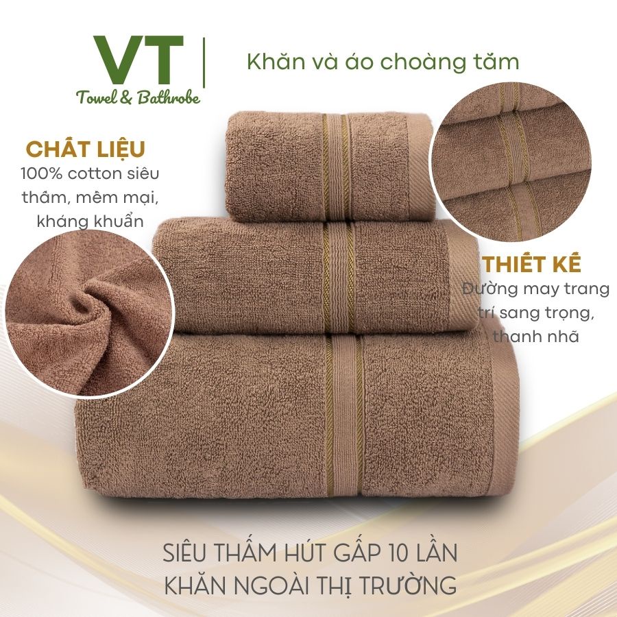 Khăn Tắm Cao Cấp Chất Liệu 100% Cotton Thấm Hút Mềm Mịn Sang Trọng Kích Thước 60x120cm KT0601