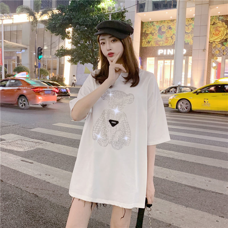 Áo Thun Tay Ngắn Đính Đá Thời Trang Độc Đáo Cho Nữ