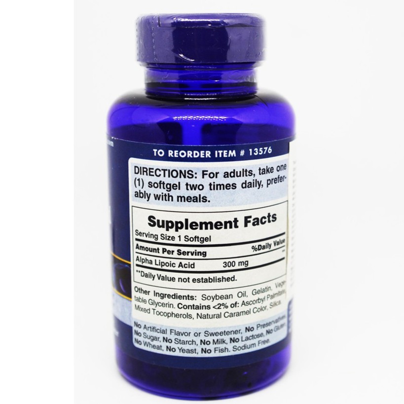 Viên uống đẹp da, chống lão hóa, giảm biến chứng thần kinh ở người tiểu đường Alpha Lipoic Acid 300mg