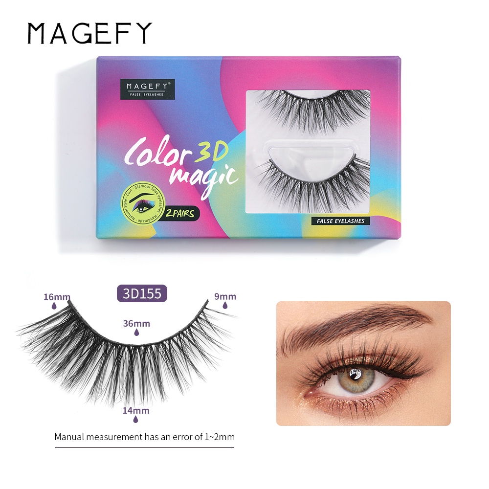 Hộp 2 cặp lông mi giả MAGEFY nối mi tự nhiên tiện dụng