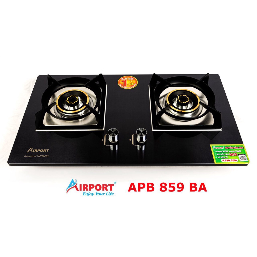 Tặng bình đun siêu tốc khi mua, Bếp gas âm cao cấp AIRPORT APB 838 BA