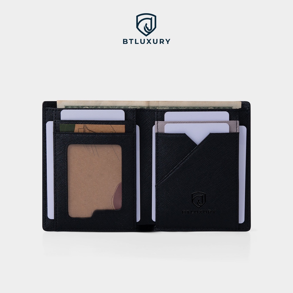 Ví nam đứng cao cấp REVO, thiết kế hiện đại chất da Taiga thượng hạng, chống thấm nước thương hiệu BTLUXURY