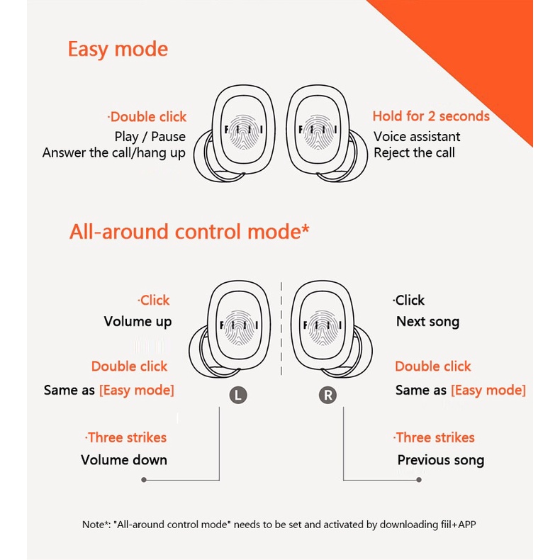 Tai nghe True Wireless FIIL T1 Lite - Bluetooth 5.2, Pin 32 giờ, chống nước IPX7