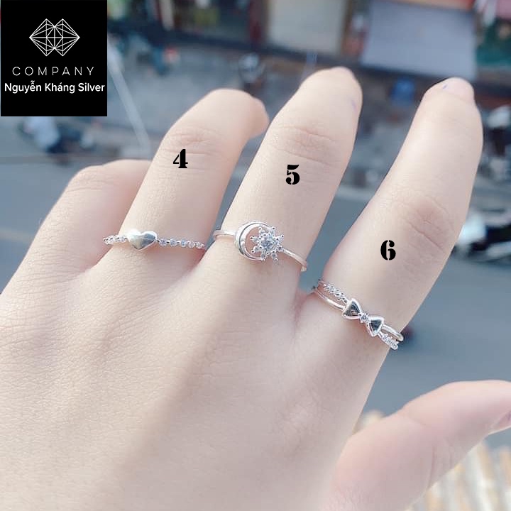 CÁC MẪU NHẪN NỮ BẠC TA NHỎ XINH, BẠC NGUYỄN KHÁNG