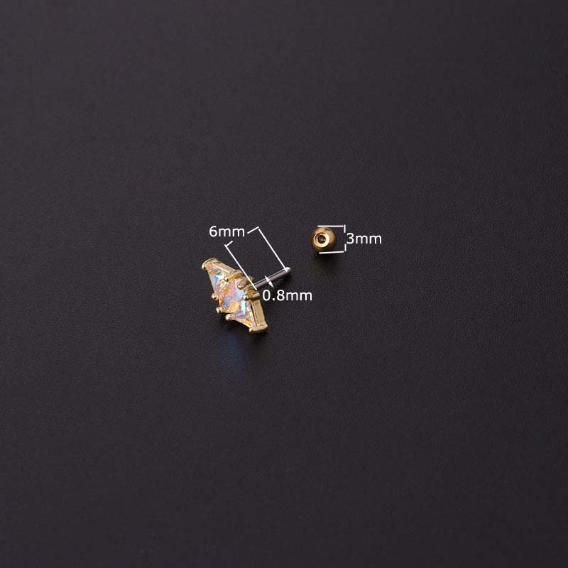 1 Chiếc khuyên tai hình mặt trăng ngôi sao 20g bằng thép không gỉ