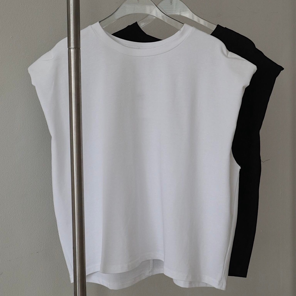 Áo sát nách nữ độn vai Shoulder Pad Tee 25 STUDIO
