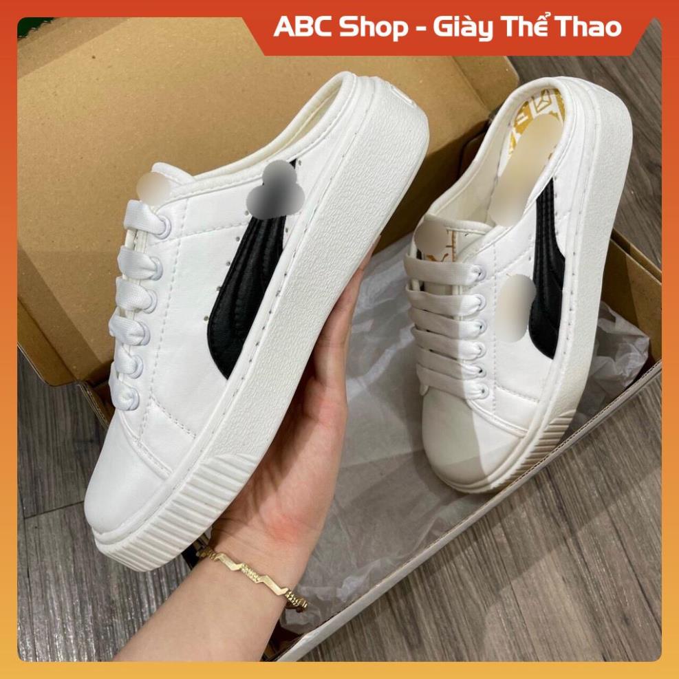Hàng loại A - FreeShip] Giầy P,uma trắng viền đen đặp gót siêu xnh, Giày Sneaker Pum.a Nữ Trắng đạp gót full hộp