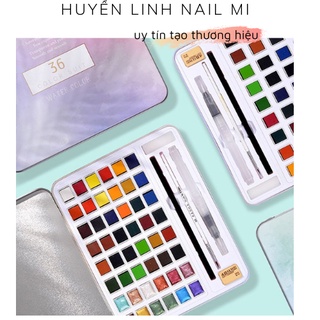 Sét màu nước 36 màu,màu nước vẽ móng kèm cọ