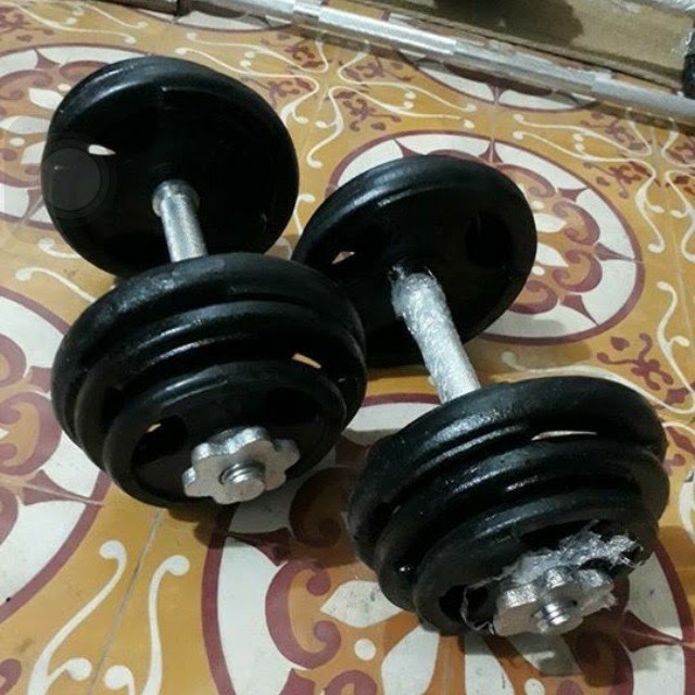 Combo đòn tạ sắt + bánh tạ